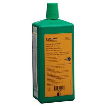 Betadine solution standardized ad us vet. bottle 1000 ml