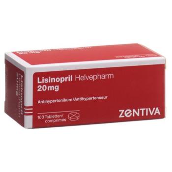 Lisinopril Helvepharm Tabl 20 mg 100 pcs