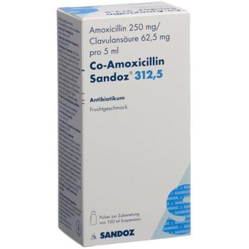 Co-Amoxicillin Sandoz Plv 312.5mg for Suspension Fl 100ml