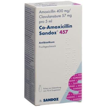 Co-Amoxicillin Sandoz Plv 457mg for Suspension Fl 70ml