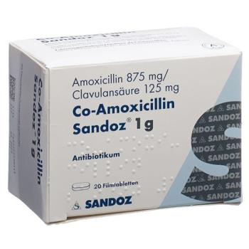 Co-Amoxicillin Sandoz film tablets 1 g 20 pcs