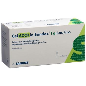 Cefazolin Sandoz Trockensub 1 g Durchstf 10 pcs
