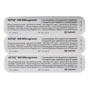 Actiq buccal tablets 400 mcg with integrated applicator 3 pcs