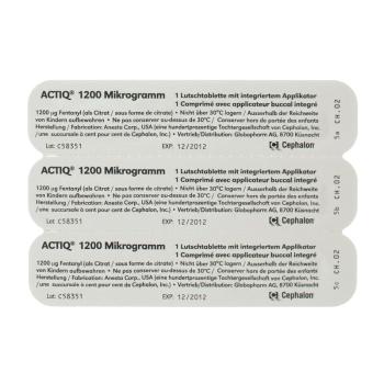 Actiq Buccaltabletten 1200 mcg mit integriertem Applikator 3 Stk