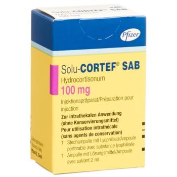 Solu-Cortef SAB dry sub 100 mg with solvent penetrating 2 ml