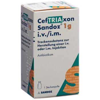 Ceftriaxone Sandoz dry sub 1 g dia