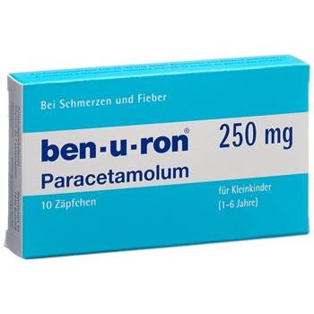 Ben-u-ron Supp 250 mg child 10 pcs