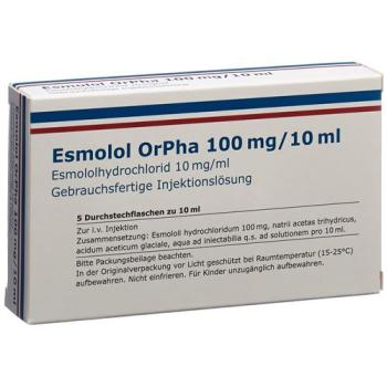 Esmolol OrPha Inj sol 100mg/10ml 5 vials 10ml