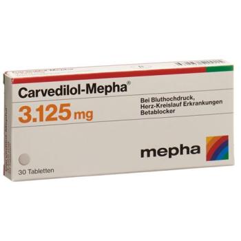 Carvedilol-Mepha Tabl 3,125 mg 30 pcs
