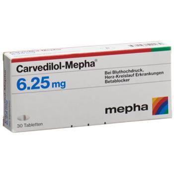 Carvedilol-Mepha Tabl 6.25 mg 30 pcs