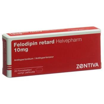 Felodipine retard Helvepharm Ret Filmtabl 10 mg 20 pcs