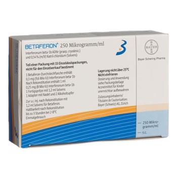 Betaferon dry sub cum Solvens Fertspr 15 pcs