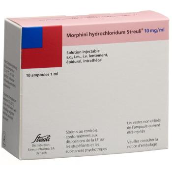 Morphini HCl Streuli Inj L&ouml;s 10 mg/ml 10 amp 1 ml