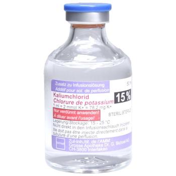 Potassium chloride Bichsel 15% sterile 10 vials of 50 ml