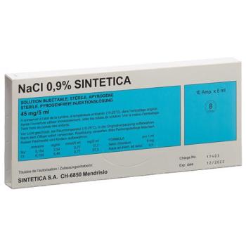 NaCl 0.9% Sintetica Inj L&ouml;s 45 mg/5ml 5ml ampoules 10 pcs