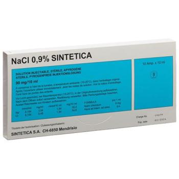 NaCl 0.9% Sintetica Inj L&ouml;s 90 mg/10ml 10ml ampoules 10 pcs
