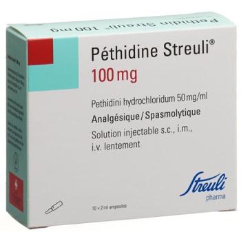 Pethidin Streuli Inj L&ouml;s 100 mg/2ml 100 amp 2 ml
