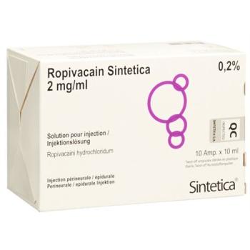 Ropivacain Sintetica Inj Inf Prep 2 mg/ml 10ml ampoules 10 pcs