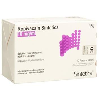 Ropivacaine Sintetica Inj L&ouml;s 10 mg/ml 20ml ampoules 10 pcs