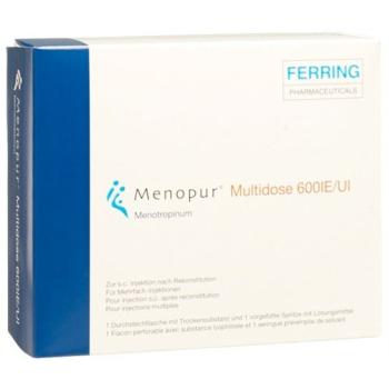 Menopur Multidose dry sub 600 IU cum Solvens Durchstf