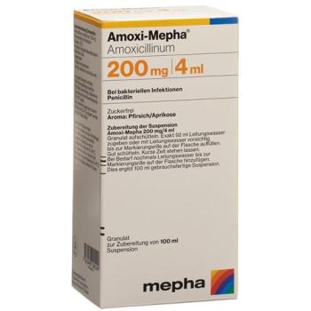 Amoxi-Mepha granules for suspension sugar-free Gran 200 mg/4ml F