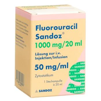 Fluorouracil Sandoz Inj L&ouml;s 1000 mg/20ml perf 20 ml