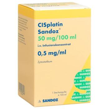 Cisplatin Sandoz Inf Conc 50 mg/100ml per 100 ml