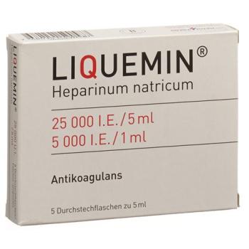 Liquemin Inj L&ouml;s 25000 U/5ml 5 thru 5 ml