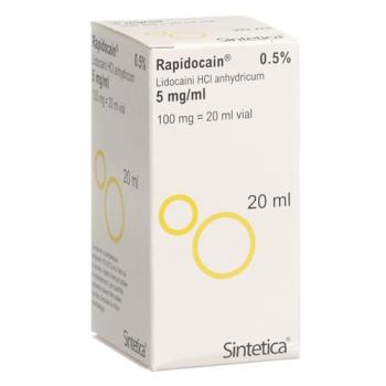 Rapidocain 0.5% Inj L&ouml;s 100 mg/20ml without preservatives Vi