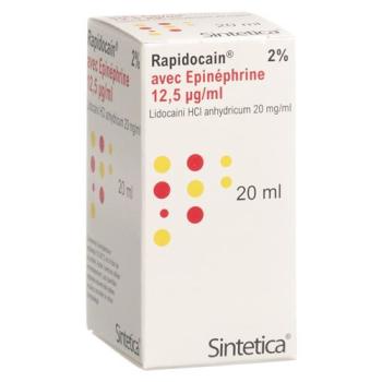 Rapidocaine 2% + Epinephrine 12.5 mcg/ml Inj Los Vial 20ml