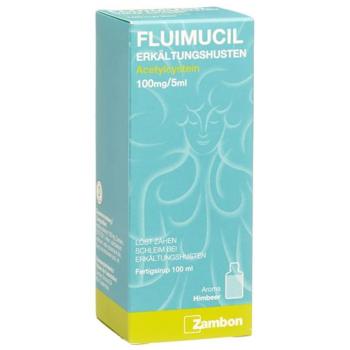Fluimucil cold cough syrup 100 mg/5ml raspberry 100 ml