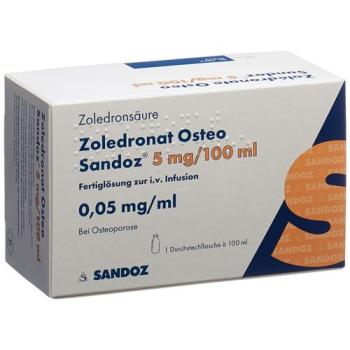 Zoledronate Osteo Sandoz Inf L&ouml;s 5 mg/100ml Amp 100 ml
