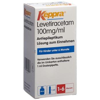 Keppra L&ouml;s 100 mg/ml dosing pipette 1 ml bottle 150 ml