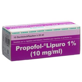 Propofol Lipuro 1% Inj Emuls 200mg/20ml 10 Vials 20ml