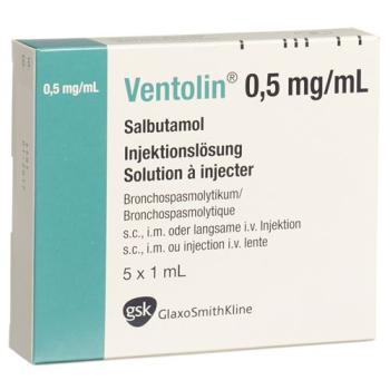 Ventolin Inj Loes 0.5mg/ml 5amp 1ml