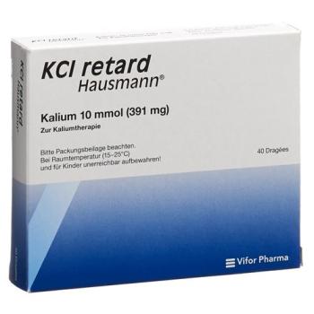 KCl retard Hausmann Ret Drag 10 mmol 40 pcs