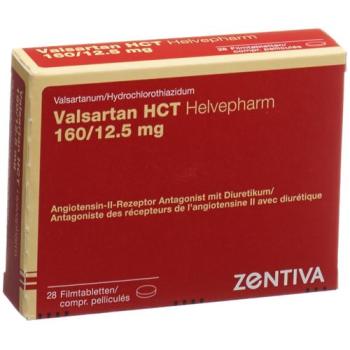 Valsartan HCT Helvepharm Filmtabl 160/12.5 mg 28 pcs