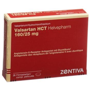 Valsartan HCT Helvepharm Filmtabl 160/25 mg 28 pcs