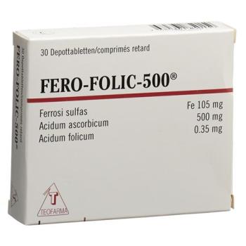 Fero Folic 500 Depottablet 500 mg 30 pcs