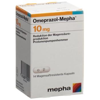 Omeprazol-Mepha Kaps 10 mg bottle 28 pieces