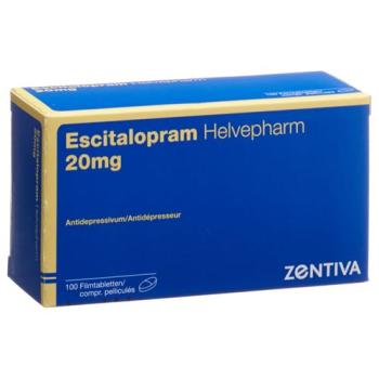 Escitalopram Helvepharm Filmtabl 20 mg 100 pcs