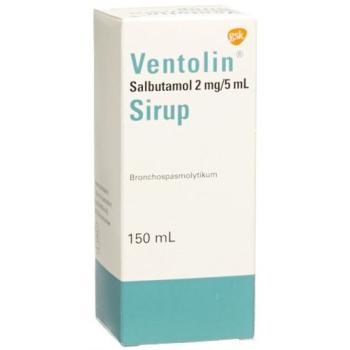 Ventolin syrup 2 mg/5ml without sugar bottle 150 ml