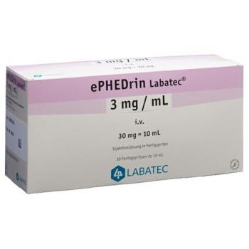 Ephedrine Labatec Inj L&ouml;s 30 mg/10ml 10 Fertspr 10 ml