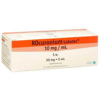 Rocuronium Labatec Inj L&ouml;s 50mg/5ml 10 vials 5ml