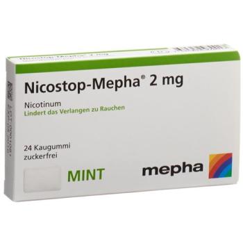 Nicostop-Mepha chewing gum 2 mg mint 24 pcs