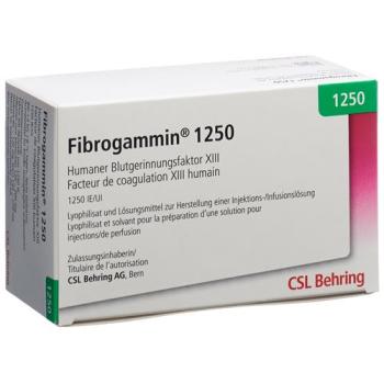 Fibrogammin Dry Sub 1250 IU cum Solvens with Transfer Set