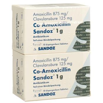 CO Amoxicillin Sandoz 1 g 2 X 10 tablets