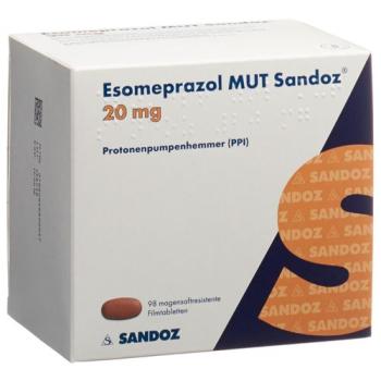 Esomeprazol MUT Sandoz Filmtabl 20 mg 98 pcs