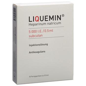 Liquemin 5000 U/0.5ml s.c. 10 ready-to-use sprays 0.5 ml
