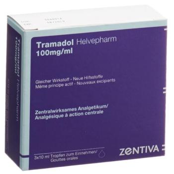 Tramadol Helvepharm drops 100 mg/ml 3 bottles 10 ml